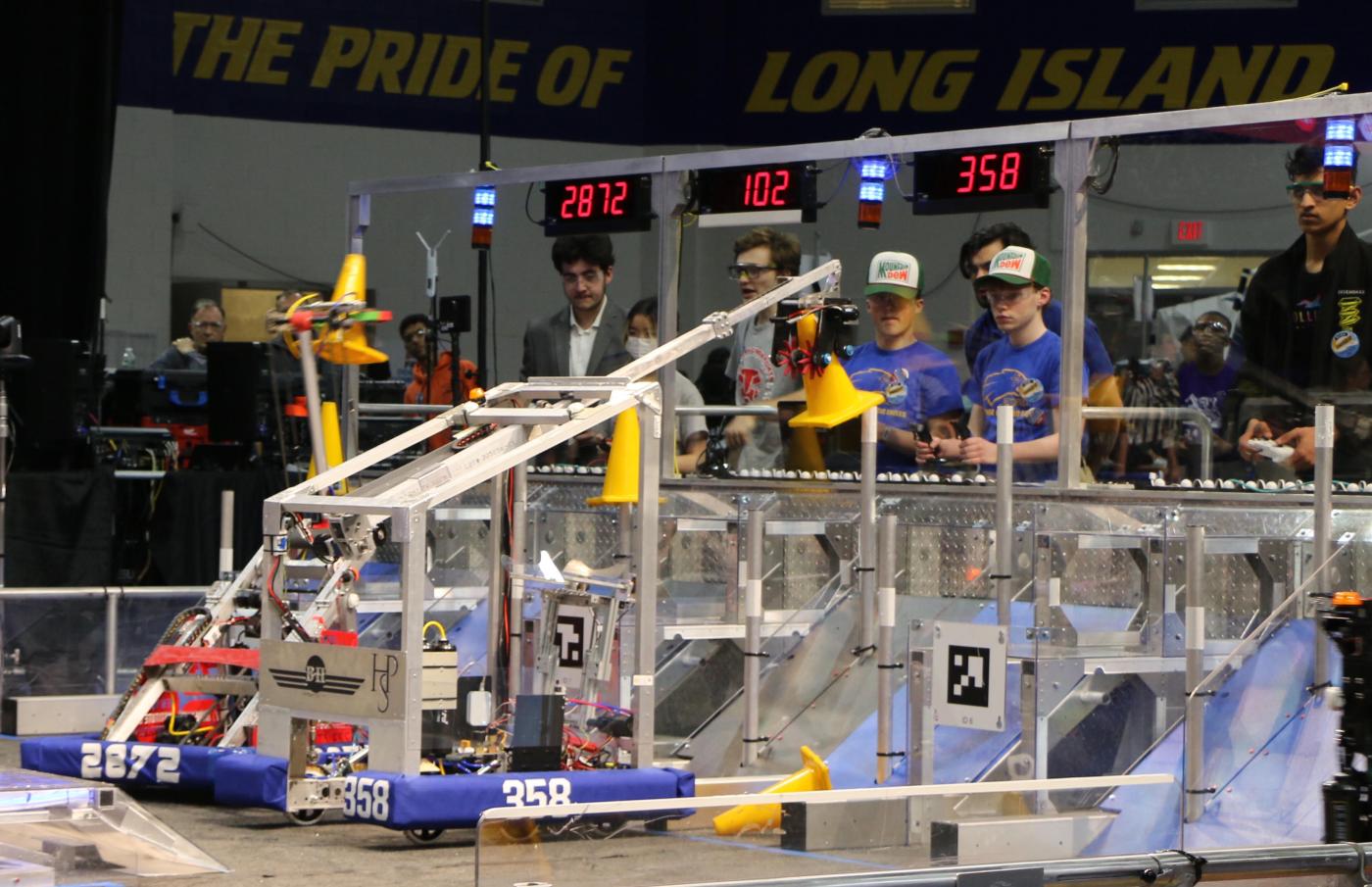 “Cybercats” from Wheatley School in Old Westbury and Team #358 “Robotic Eagles” from Hauppauge High School